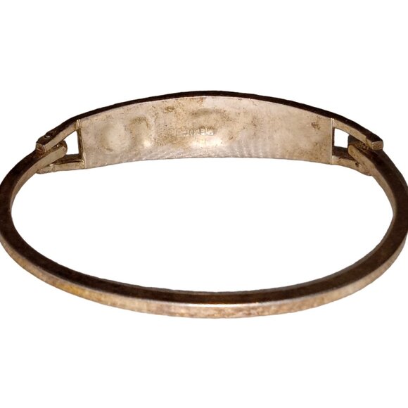 Vintage Mexico Bracelet, Butterfly, Flower Design, Bangle Fashion Bracelet - Picture 3 of 10